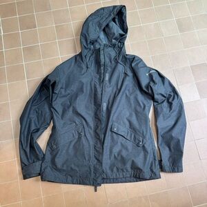 Columbia Womens Black Hooded Rain Jackets Size L